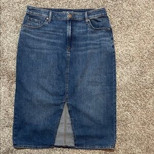 Chico's Denim Midi Skirt High Rise